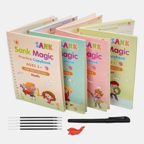 ✨Handwriting Practice Copybook📚, (4 Book + 1 Pen+ 10 Refill +1 Grip)✍