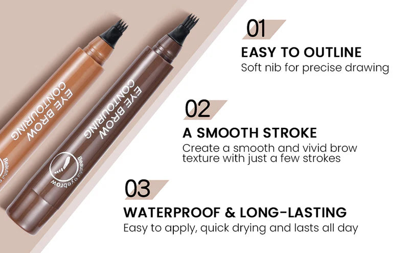 Waterproof 4 Points Long Lasting Eyebrow Pen - BUY 1 GET 1 FREE