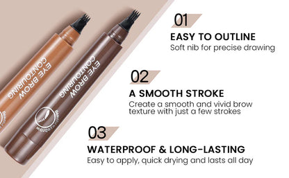 Waterproof 4 Points Long Lasting Eyebrow Pen - BUY 1 GET 1 FREE